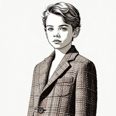 Young boy in tweed blazer