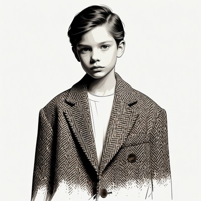 Boy in tweed jacket portrait
