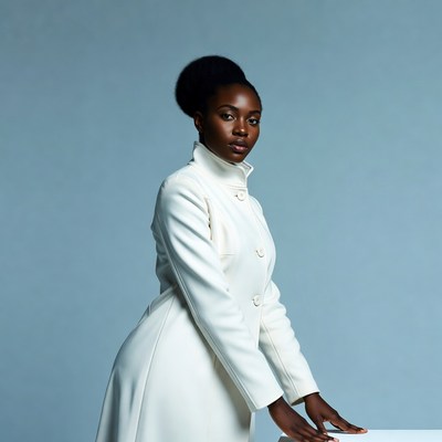 African-American woman in white coat