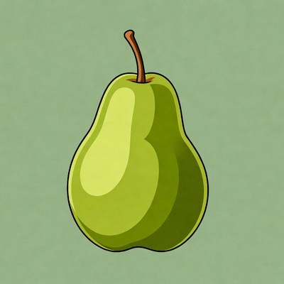 Green pear illustration