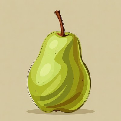 Green pear illustration