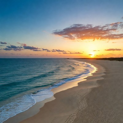Sunset over tropical beach