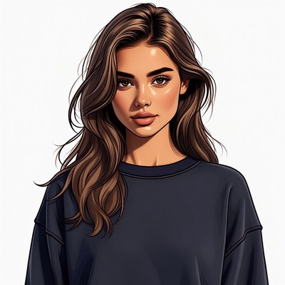 Beautiful woman with long brown hair