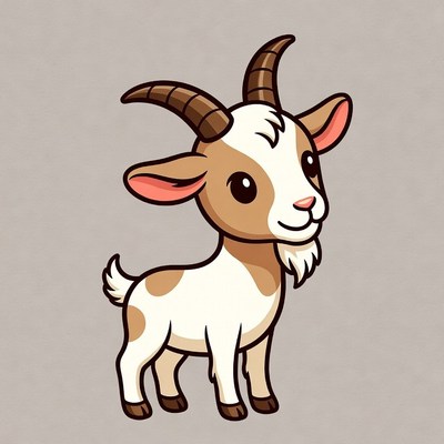 Cute cartoon baby goat