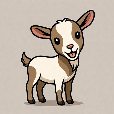 Cute baby goat illustration