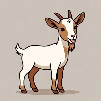 Cute cartoon baby goat