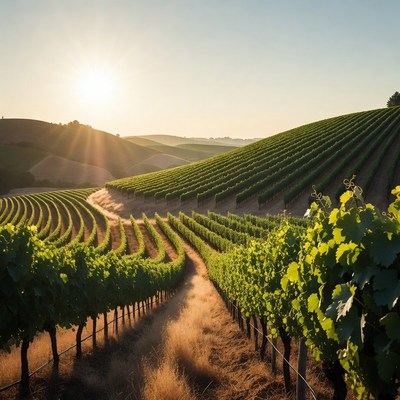Vineyards at Sunset