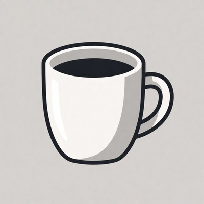 White coffee mug illustration