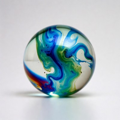 Blue Swirl Glass Marble