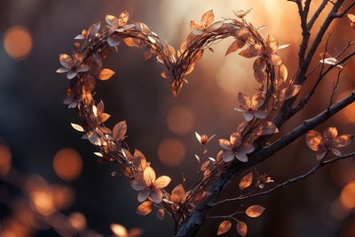 Autumn Leaf Heart Shape