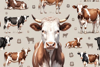 Holstein Cows Pattern Illustration