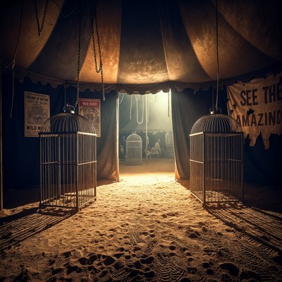 Circus Tent with Bird Cages