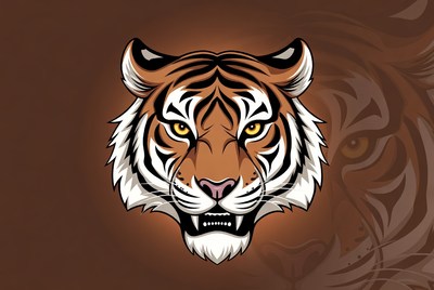 Fierce Tiger Head Illustration