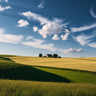 Red House on Golden Fields