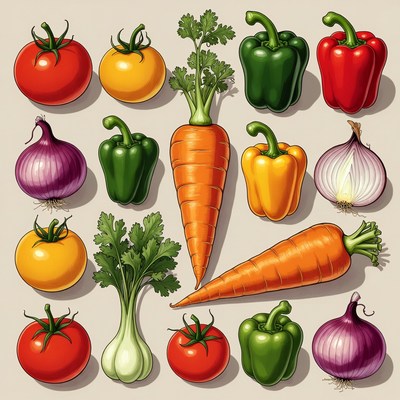 Colorful Vegetables Illustration