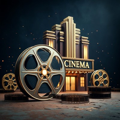 Art Deco Cinema with Film Reels