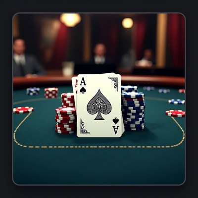 Ace of Spades on Poker Table