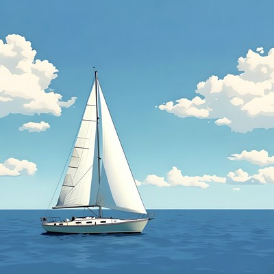 White sailboat on ocean