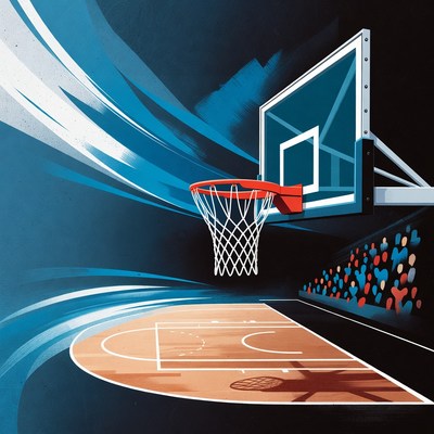 Basketball Hoop on Court