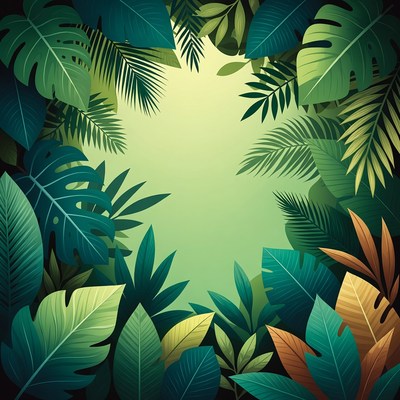 Tropical Jungle Leaves Frame