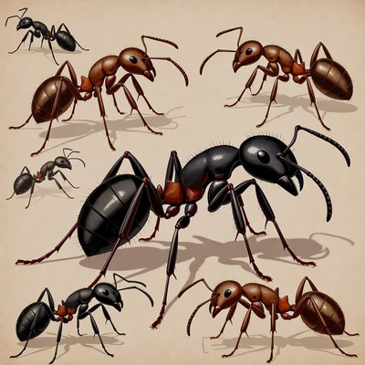 Group of ants illustration