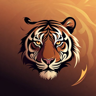 Fierce Tiger Head Illustration