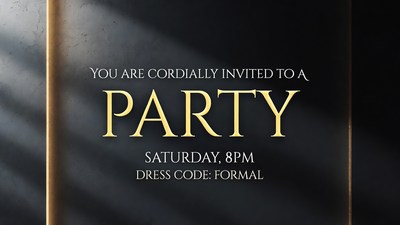 Formal Party Invitation Saturday 8pm