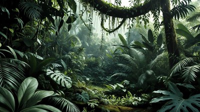 Lush Tropical Jungle Scene