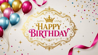 Happy Birthday Balloons Illustration