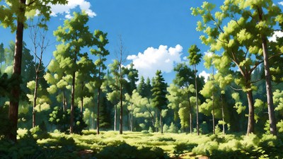 Lush Green Forest Illustration