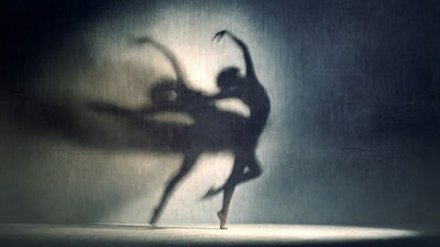 Dancing ballerina silhouette shadows