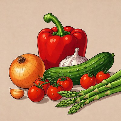 Fresh Vegetables Illustration