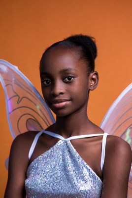 African-American girl with fairy wings