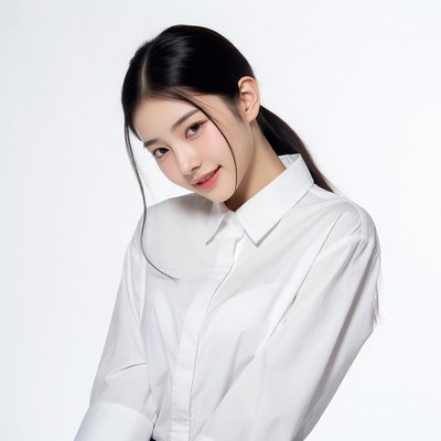 Asian woman in white shirt