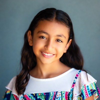 Smiling Indian girl in colorful dress