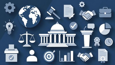Government Law Business Icons Illustration