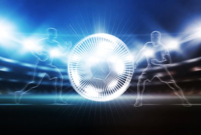 Soccer Players Around Glowing Ball