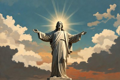 Jesus Christ Statue with Arms Raised