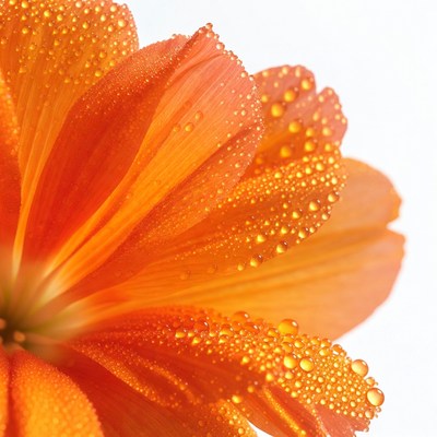 Orange Flower with Water Droplets