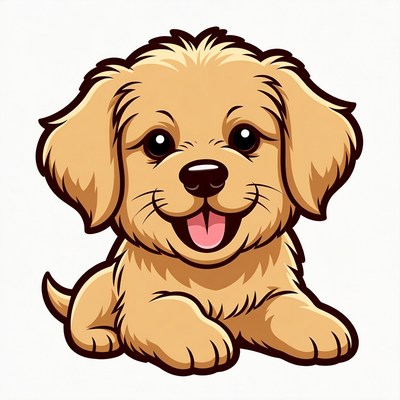 Cute Golden Retriever Puppy Illustration
