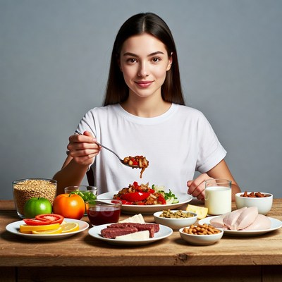Woman eating healthy meal