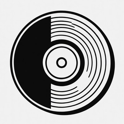Black and White Vinyl Record