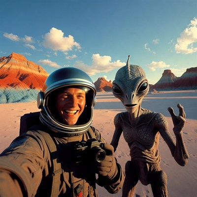Astronaut Selfie with Alien