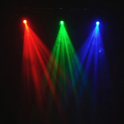 Red Green Blue Spotlights Beams