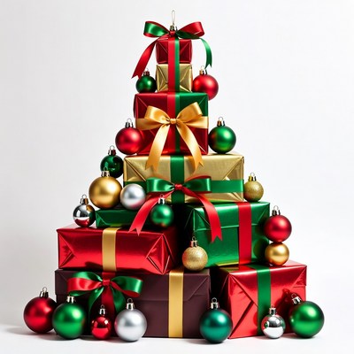 Christmas Gift Tree with Ornaments