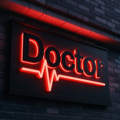 Glowing Doctor Neon Sign