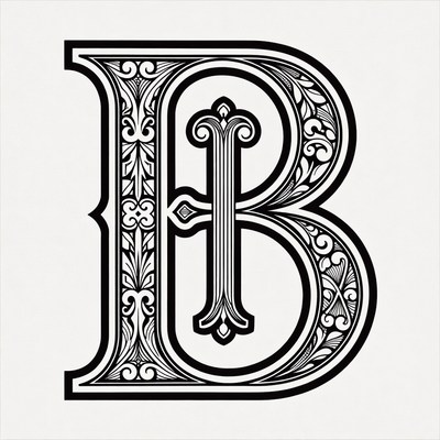 Ornate Victorian Letter B