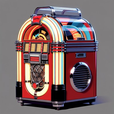 Vintage Red Neon Jukebox