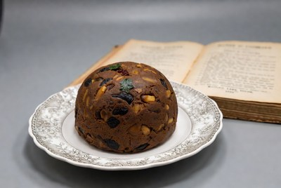 Christmas Plum Pudding on Plate