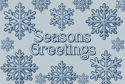 Seasons Greetings with Snowflakes
